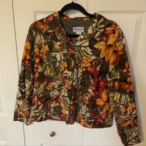 Fall Floral TanJay Petites Cropped Jean Jacket Size Petites Medium